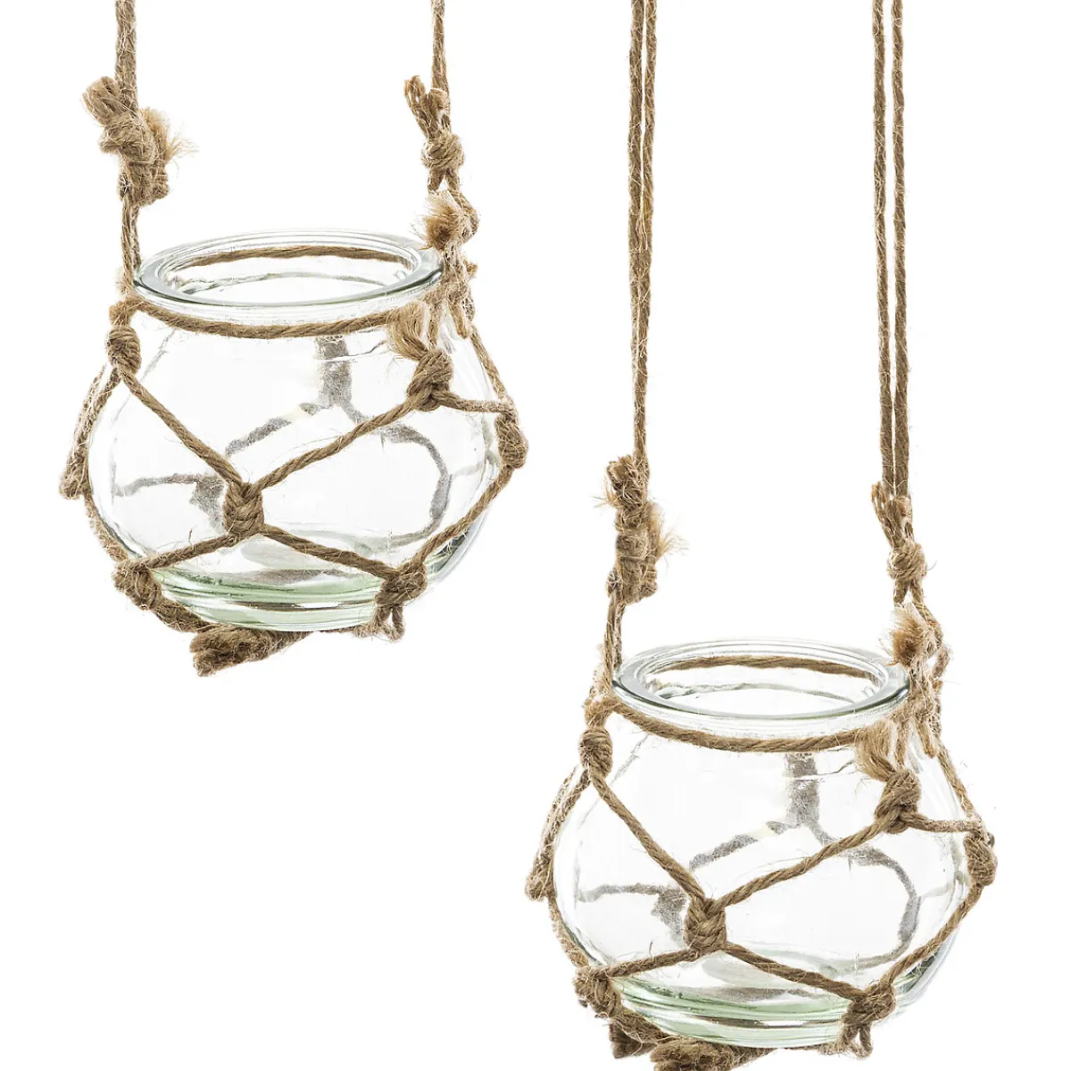 atmosphera Jarrones Y Vasos|Estilo Étnico>Soporte De Madera C/4 Tarros Colgantes