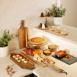 Degustación>Tabla de presentación ovalada de madera 48cm