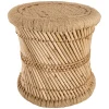 atmosphera Puff Y Banquitos|Estilo Étnico>Taburete beige de bambú y cuerda 38cm
