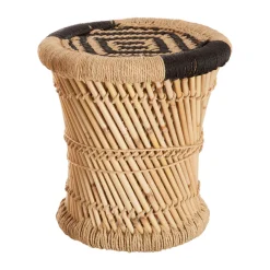 atmosphera Puff Y Banquitos|Estilo Étnico>Taburete De Bambú Tam.1/2 30x32Cm