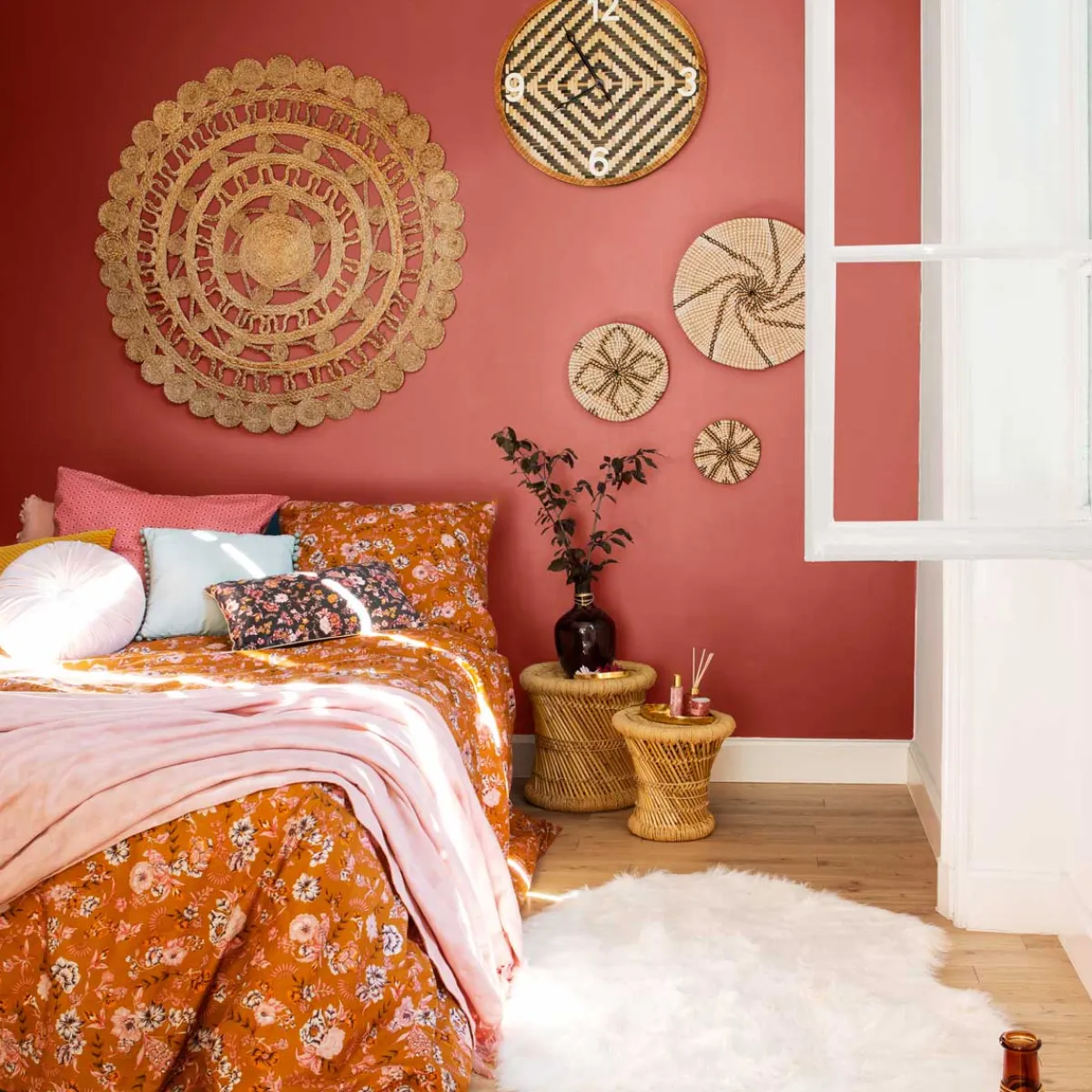 atmosphera Puff Y Banquitos|Estilo Étnico>Taburete De Bambú Tam.1/2 30x32Cm