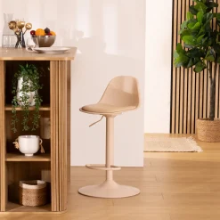 atmosphera Sillas, Sillones Y Bancos>Taburete de bar regulable beige AIKO