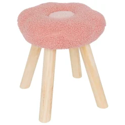 Niños atmosphera4kids Mobiliario>Taburete de felpa rosa forma de flor WILD FOREST