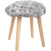 atmosphera Puff Y Banquitos>Taburete De Tricot Gris 39x43Cm