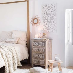 atmosphera Puff Y Banquitos|Estilo Étnico>Taburete marrón de madera WOODY