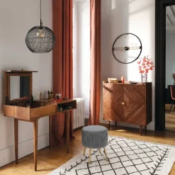 Puff Y Banquitos|Estilo Contemporaneo>Taburete Solaro Terciopelo Gris 35x42Cm