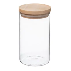 5five Cajas Y Frascos>Tarro de vidrio hermético con tapa de madera 1l