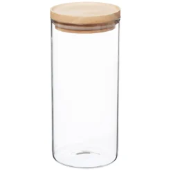 5five Cajas Y Frascos>Tarro de vidrio hermético c/tapa de madera 1.3l