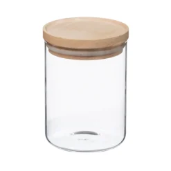 5five Cajas Y Frascos>Tarro de vidrio hermético c/tapa de madera 600ml