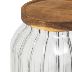 5five Cajas Y Frascos>Tarro HARMONY con tapa de madera de acacia 3L