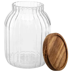 Cajas Y Frascos>Tarro HARMONY con tapa madera acacia 2L