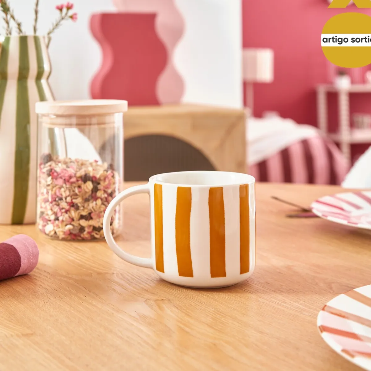 atmosphera Tazas Y Tazones>Taza CHERI multicolor de porcelana 34cl