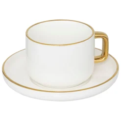 secret d'gourmet Tazas Y Tazones>Taza De Café C/Plato Arya Blanco De Cerámica 25cl