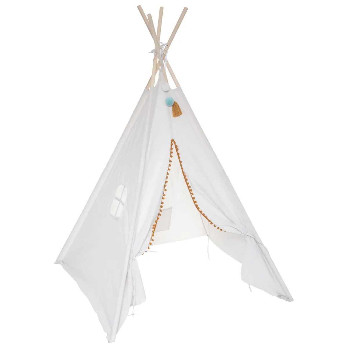 Niños atmosphera4kids Mobiliario>Tienda TIPI blanca con pompones