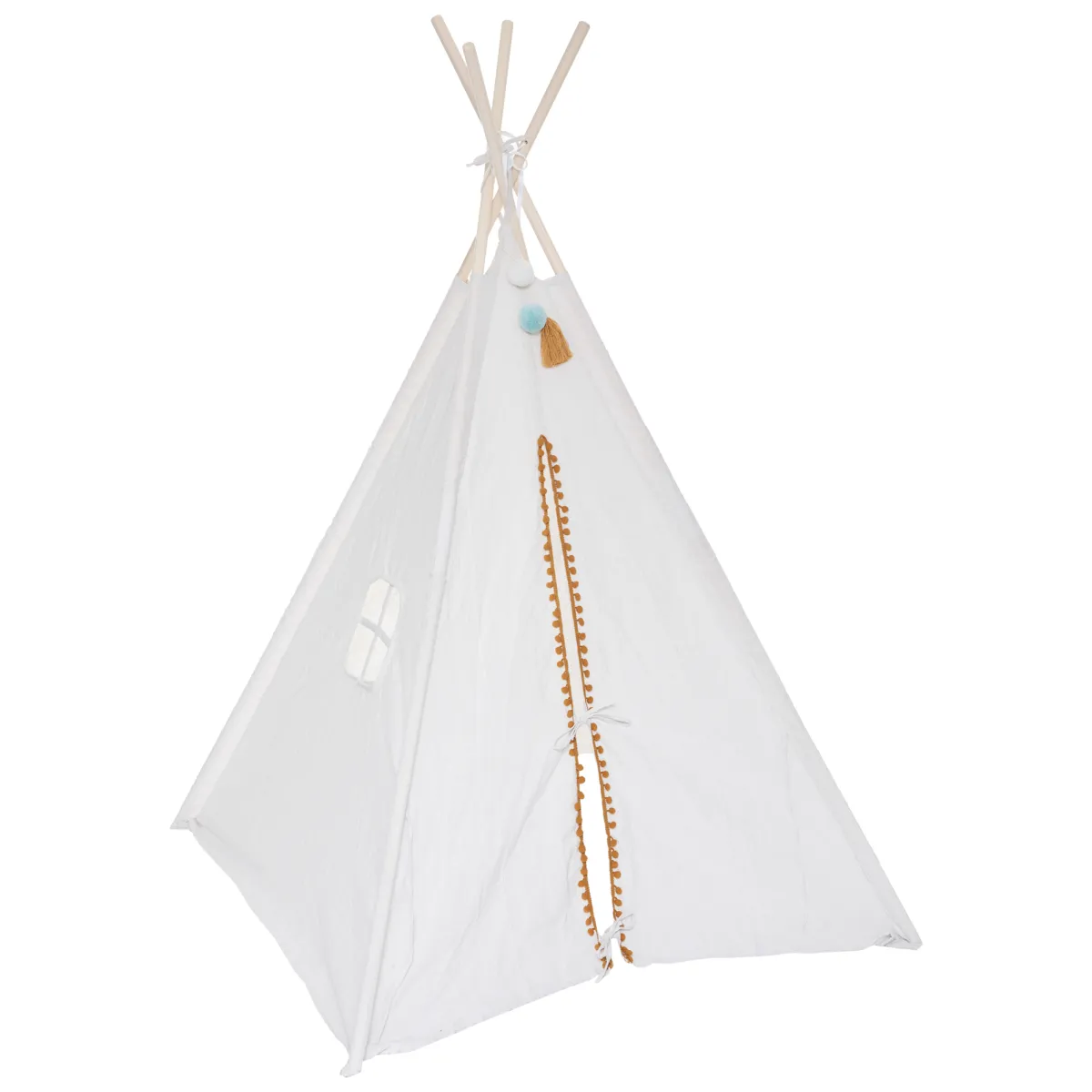 Niños atmosphera4kids Mobiliario>Tienda TIPI blanca con pompones