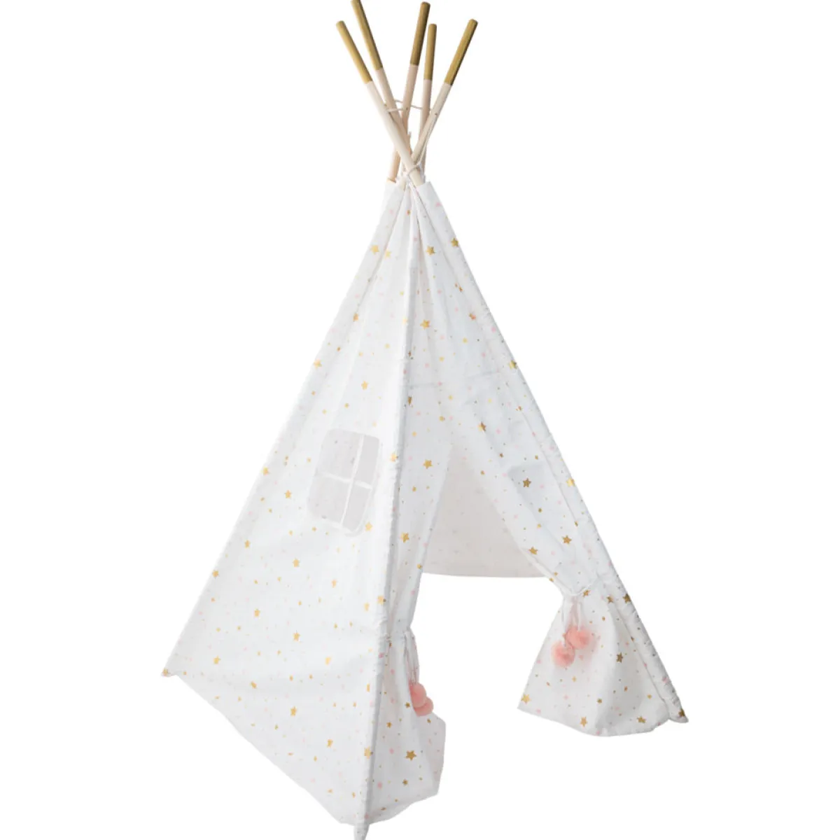 Niños atmosphera4kids Mobiliario>Tienda Tipi Dorada Y Blanca 160Cm