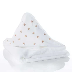 Niños Téxtil>Toalla de baño con capucha blanca de algodón