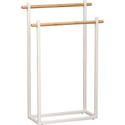 Toalleros>Toallero C/2 Barras De Metal Y Bambú