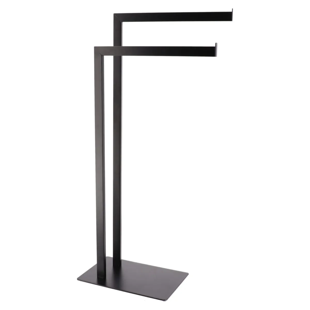 Toalleros>Toallero WC Negro De Metal Con 2 Barras