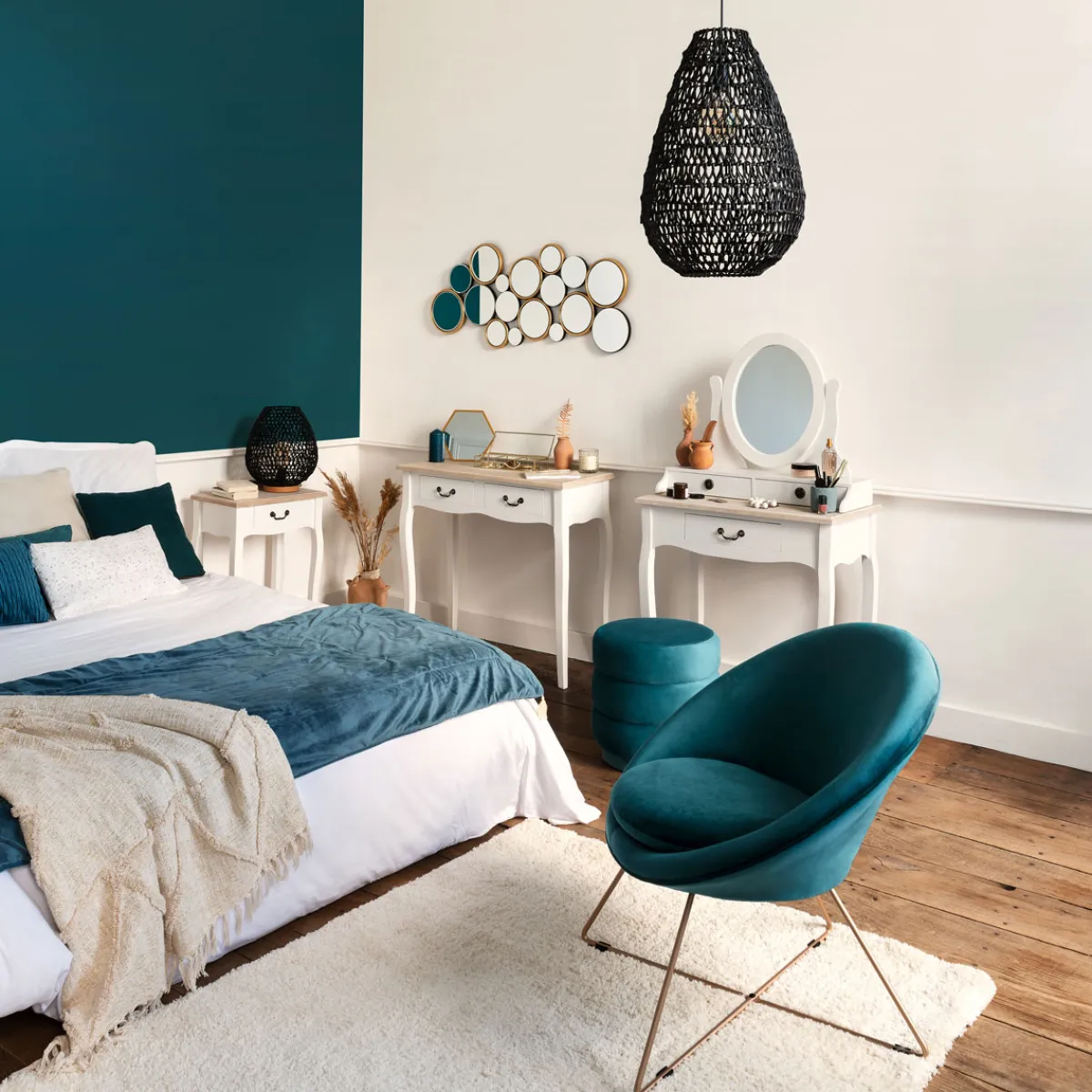 atmosphera Muebles Y Carros De Apoyo|Estilo Rústico>Tocador Mdf Chrysa 3 Cajones 74x40x135Cm