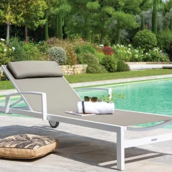 hespéride Tumbonas>Tumbona OCALA noisette y blanco