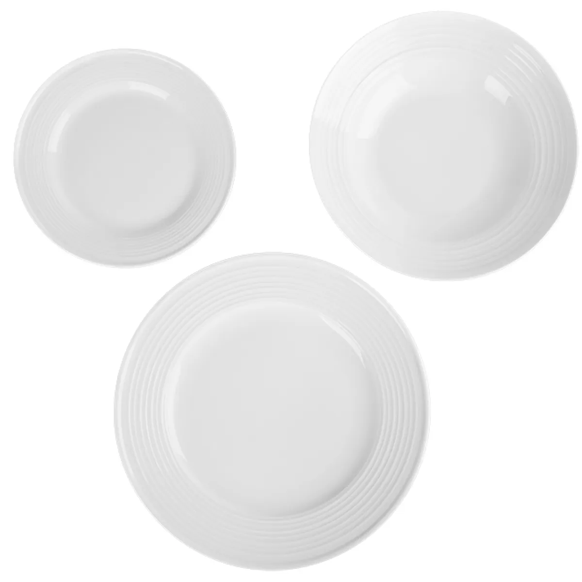 Platos>Vajilla 18 Pzas Blanca Redonda De Porcelana