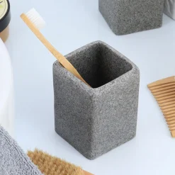 Accesorios De Lavabo>Vaso de lavabo gris efecto piedra