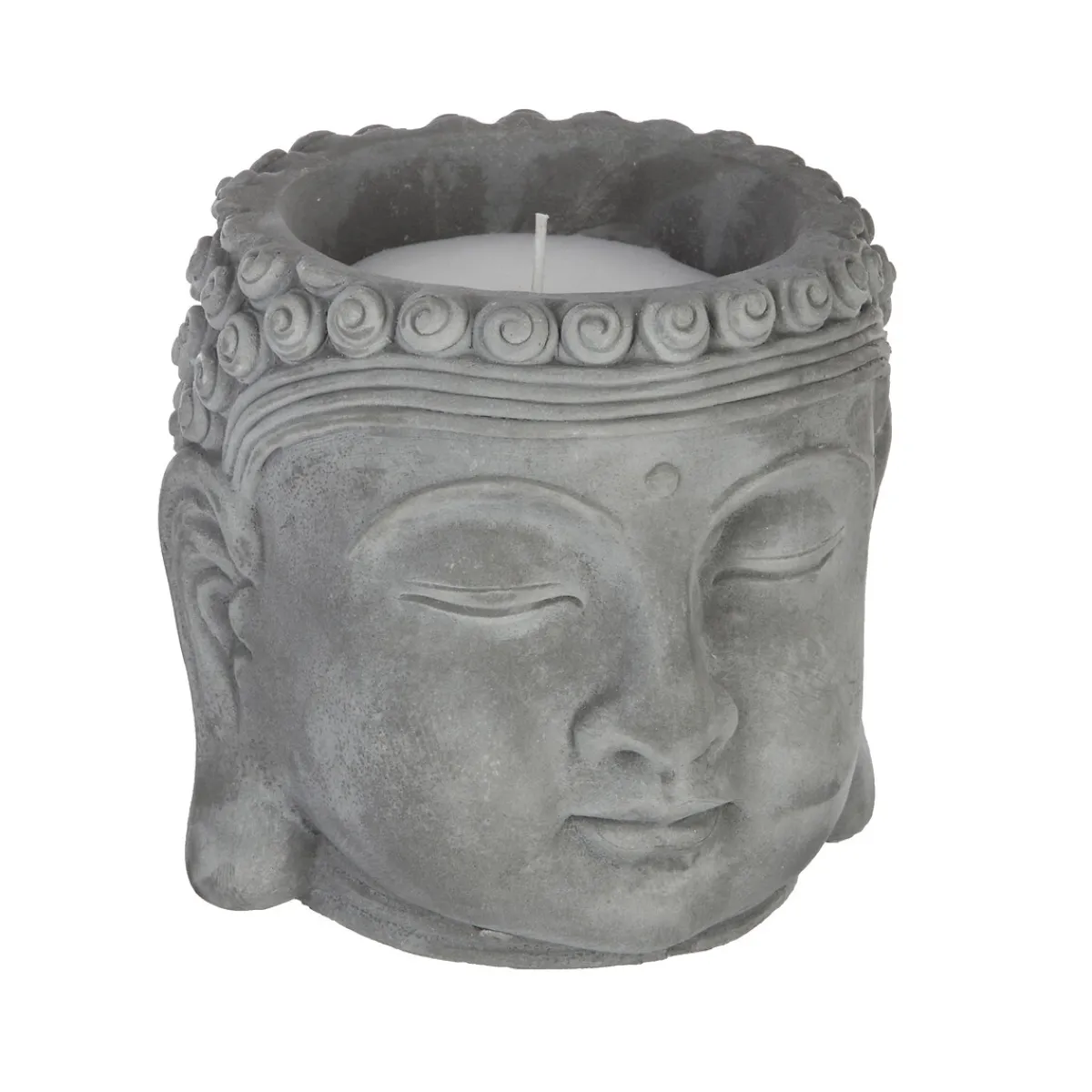 atmosphera Velas>Vela Citronela En Buda Cemento 13.5x13Cm