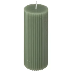 atmosphera Velas>Vela Pilar Demi De Rayas Verde 14cm