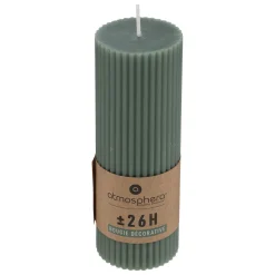 atmosphera Velas>Vela Pilar Demi De Rayas Verde 14cm