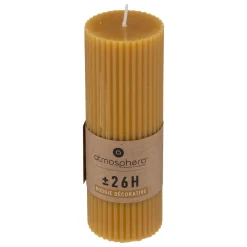 atmosphera Velas>Vela Pilar Demi De Rayas Mostaza 14cm
