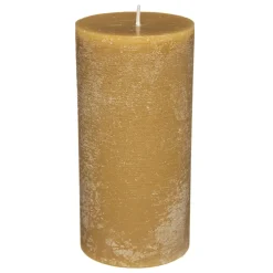 atmosphera Velas>Vela Rústica Cilíndrica Amarilla 7x14Cm