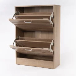 Zapateros>Zapatero natural con 2 cajones 84cm