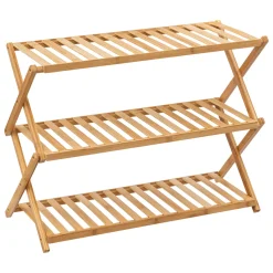 Zapateros>Zapatero Plegable Bambú Con 3 Niveles